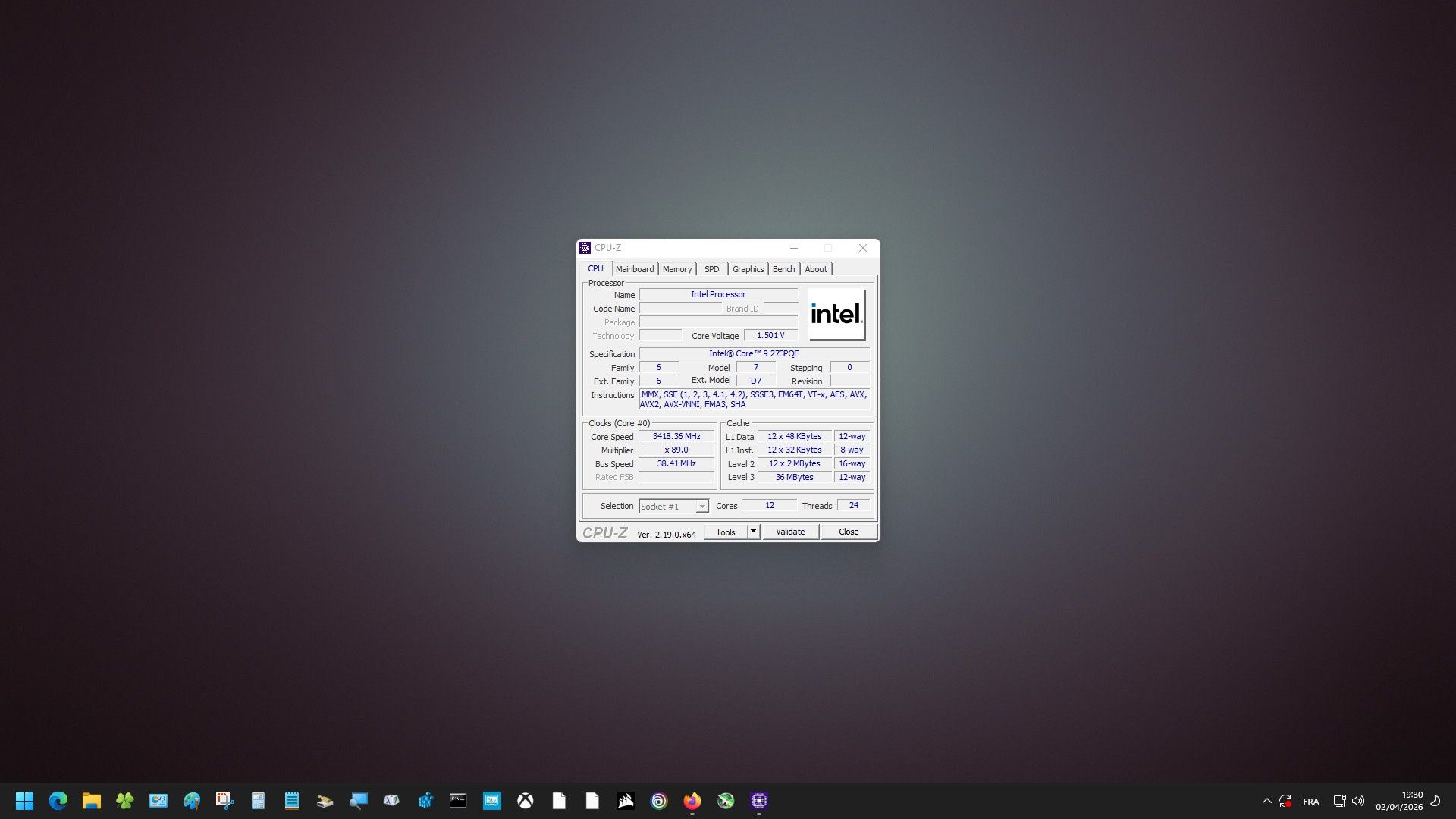 Intel Core 9 273PQE