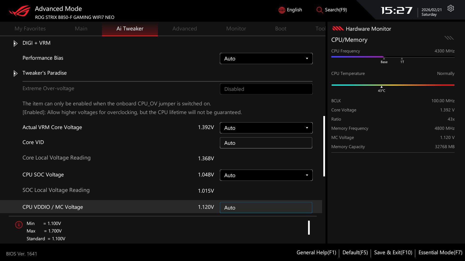 ASUS ROG UEFI BIOS - Essential Mode
