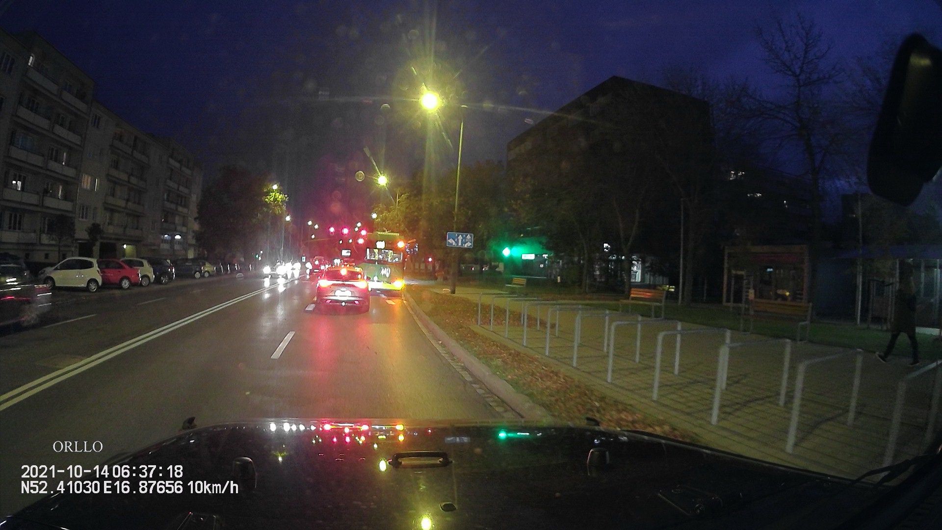 Orllo LX-60- Dual GPS - zdjęcie z przedniej kamery nad ranem