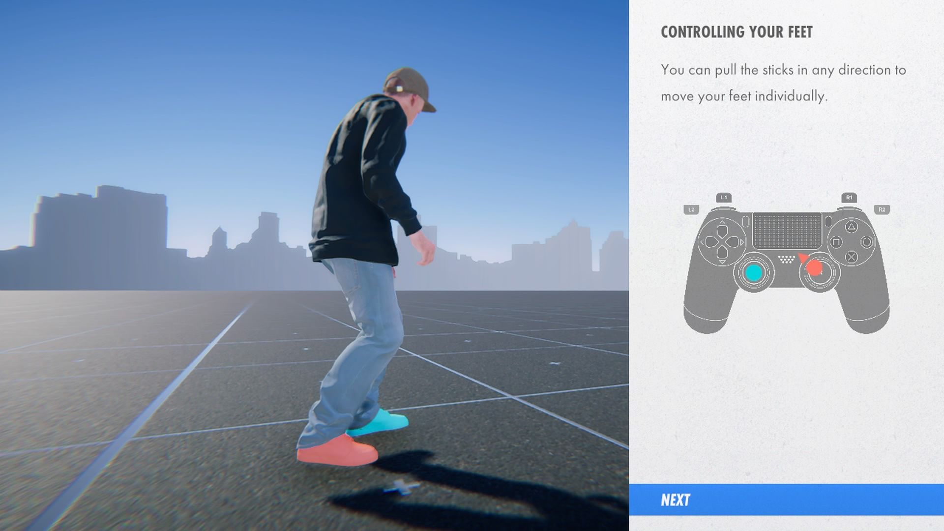 Skater XL - kontrolowanie stóp