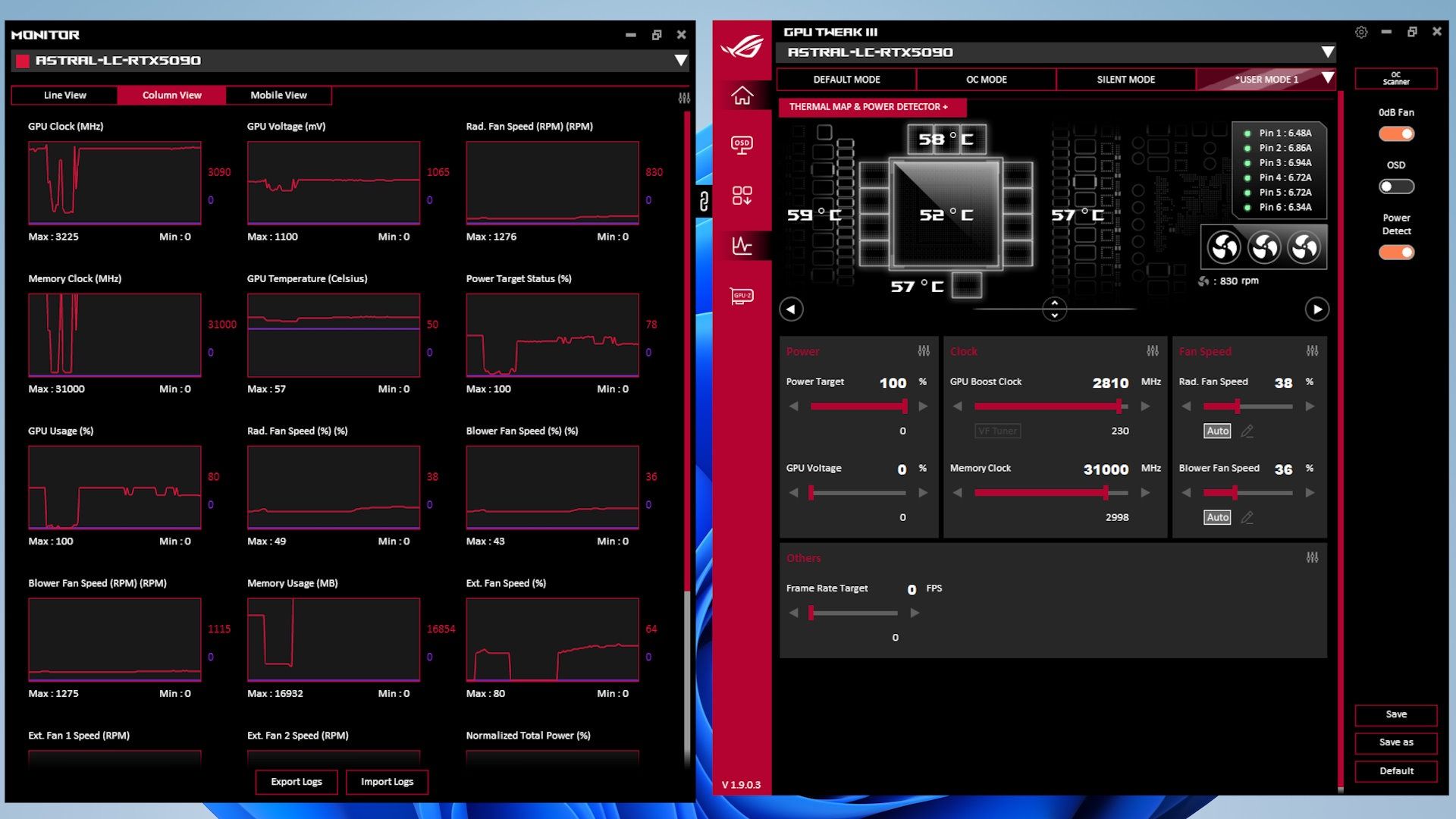 ASUS GeForce RTX 5090 ROG Astral LC - GPU Tweek 1