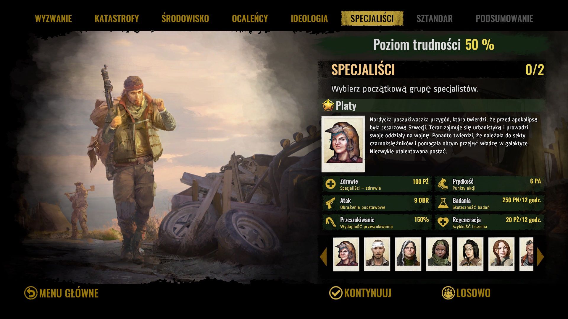 Surviving the Aftermath - ustalanie poziomu trudności