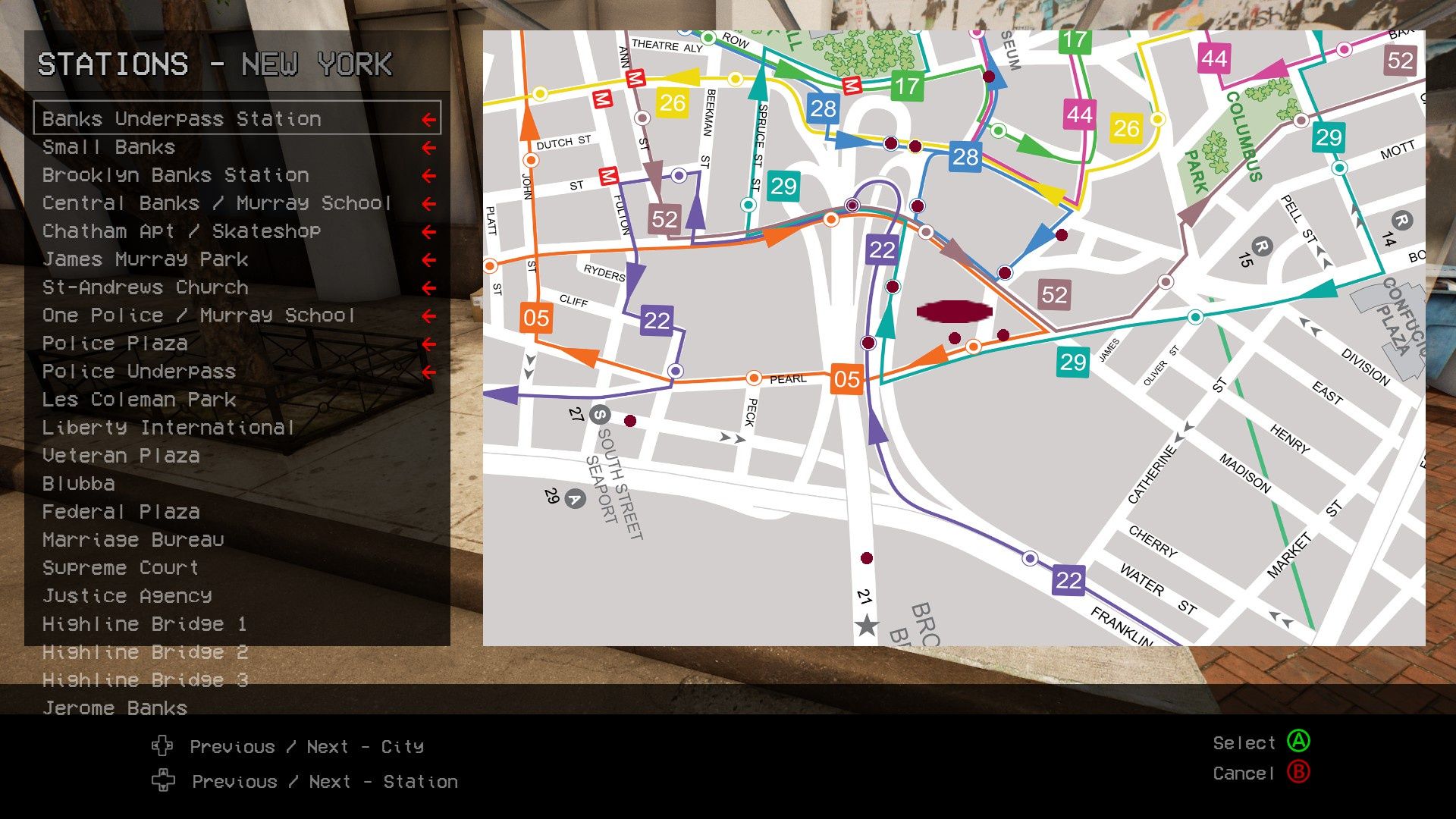 Session - mapa Nowego Jorku
