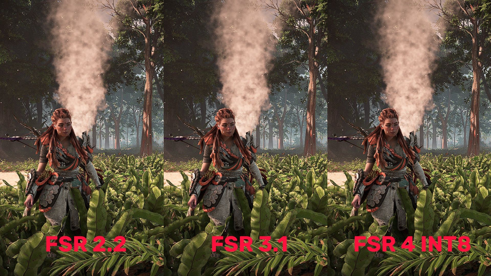 FSR4 INT8 vs FSR 3 VS FSR 2 - Horizon Forbidden West