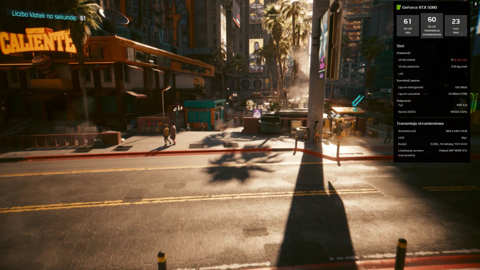 NVIDIA GeForce NOW - rezulaty testu w Cyberpunk 2077