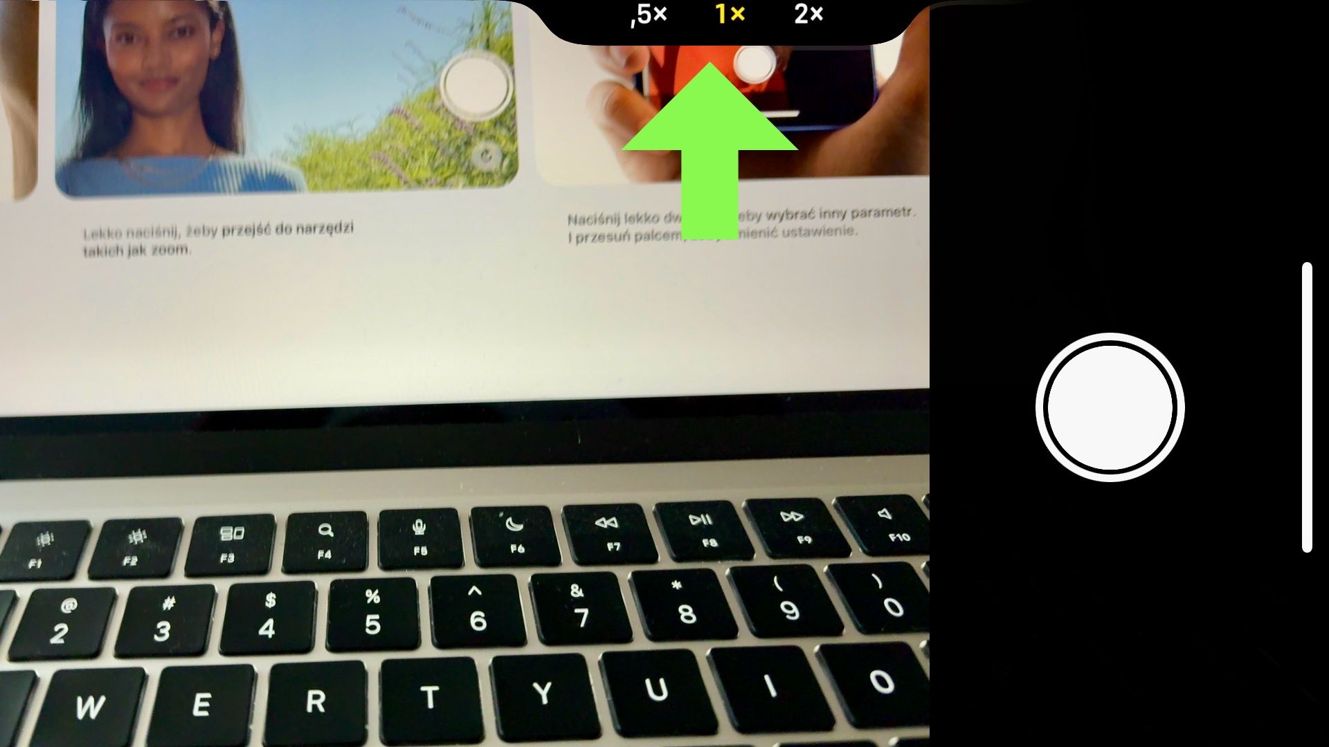 sterowanie aparatem iPhone 16