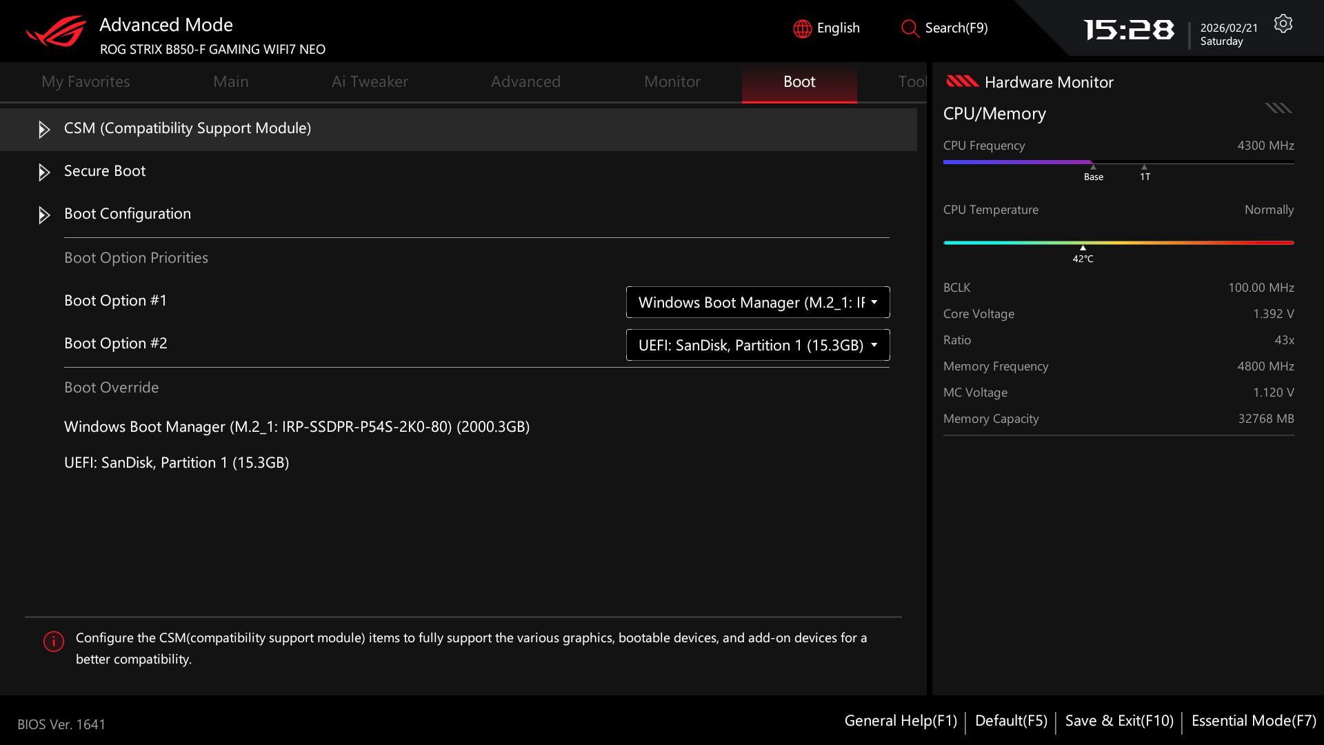 ASUS ROG UEFI BIOS - Essential Mode