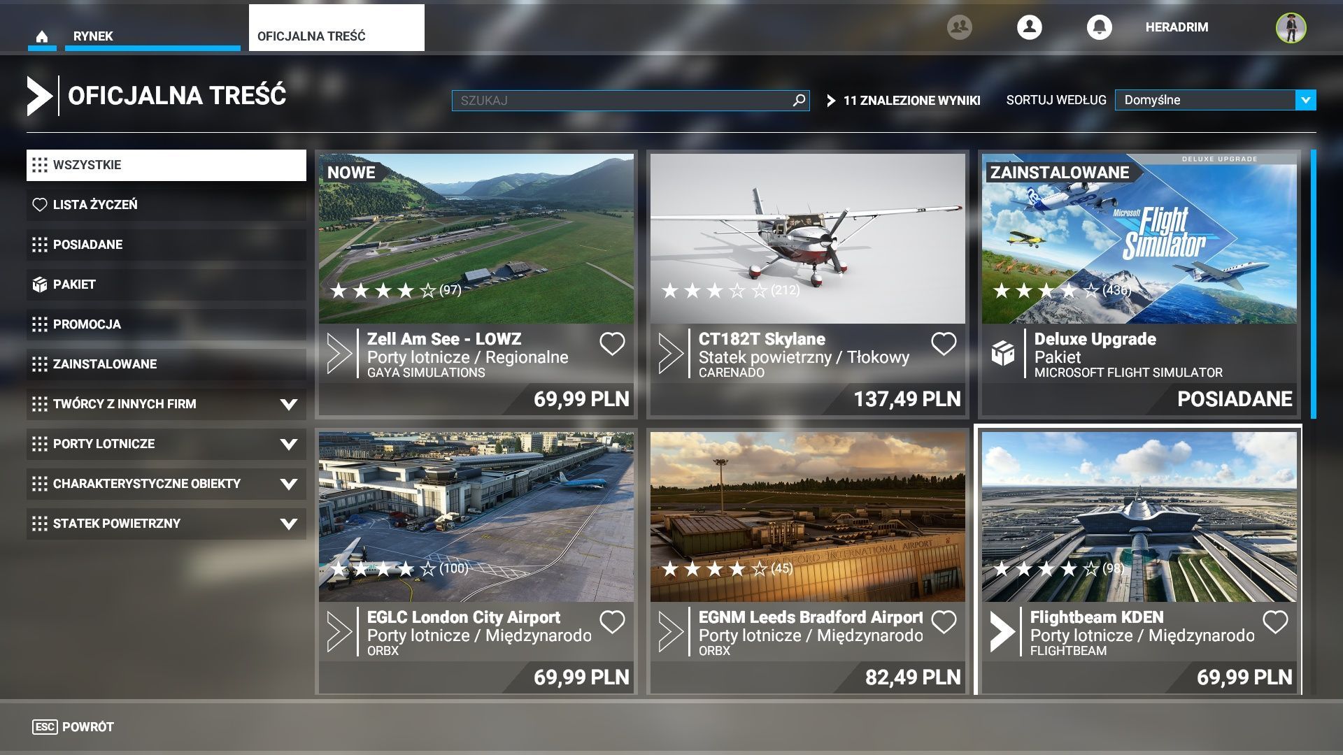 Microsoft Flight Simulator - lista płatnych DLC