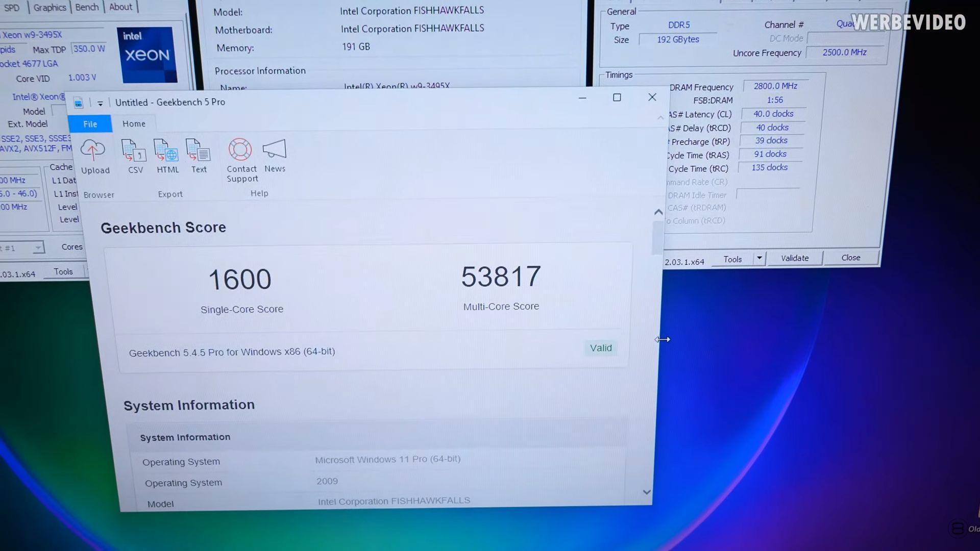 Intel Xeon w9-3495X - wydajność w Geekbench 5