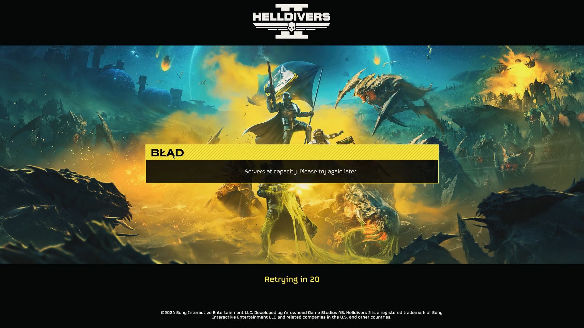 Helldivers 2 - przepełnione serwery