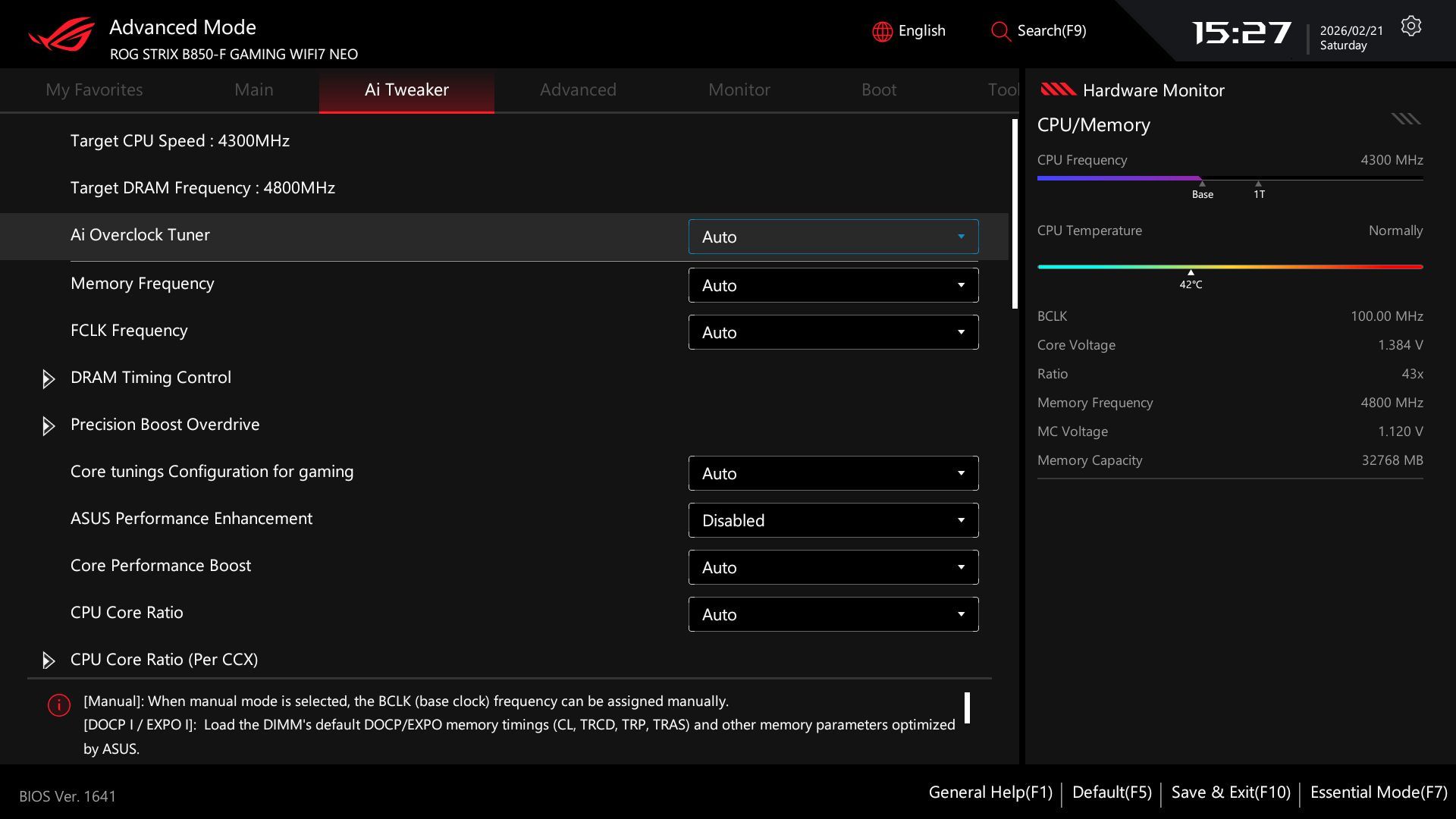 ASUS ROG UEFI BIOS - Essential Mode