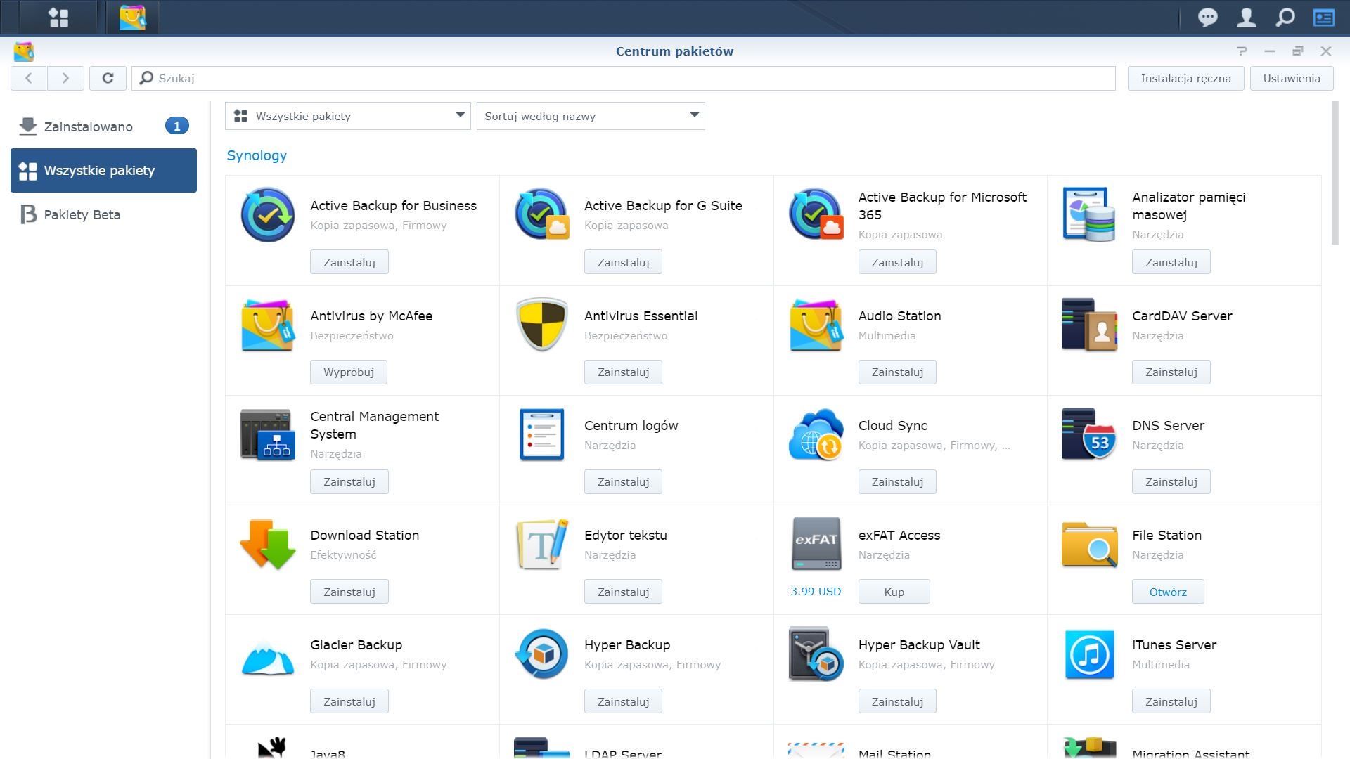 Synology DS1621xs+ - Konfiguracja etap 7