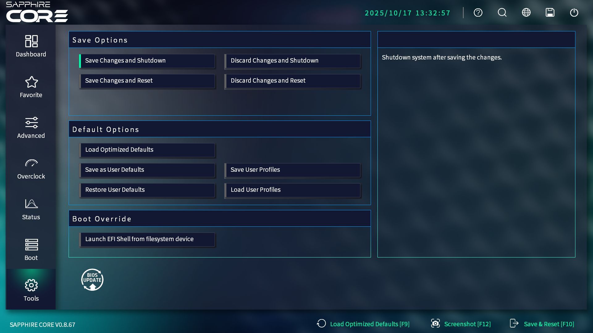 Sapphire Core UEFI