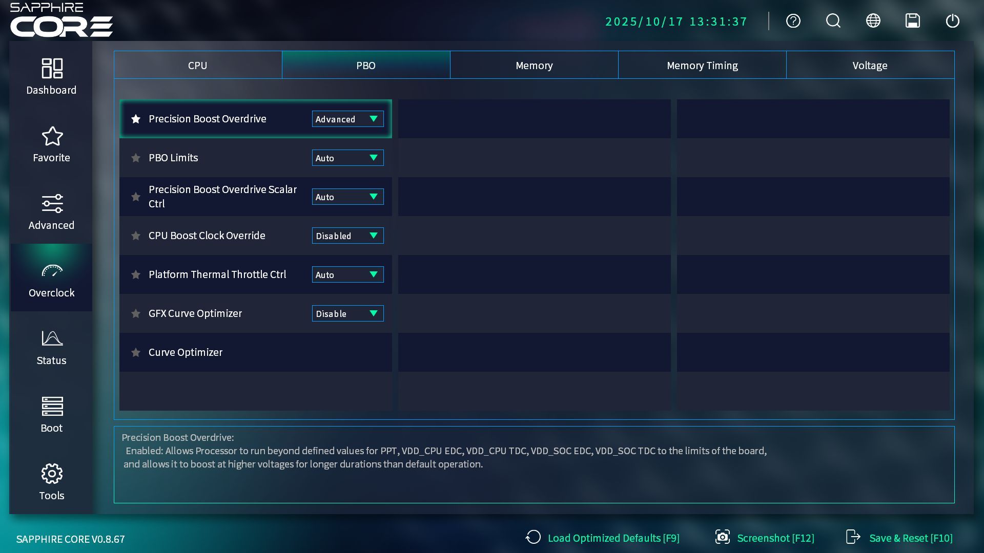 Sapphire Core UEFI