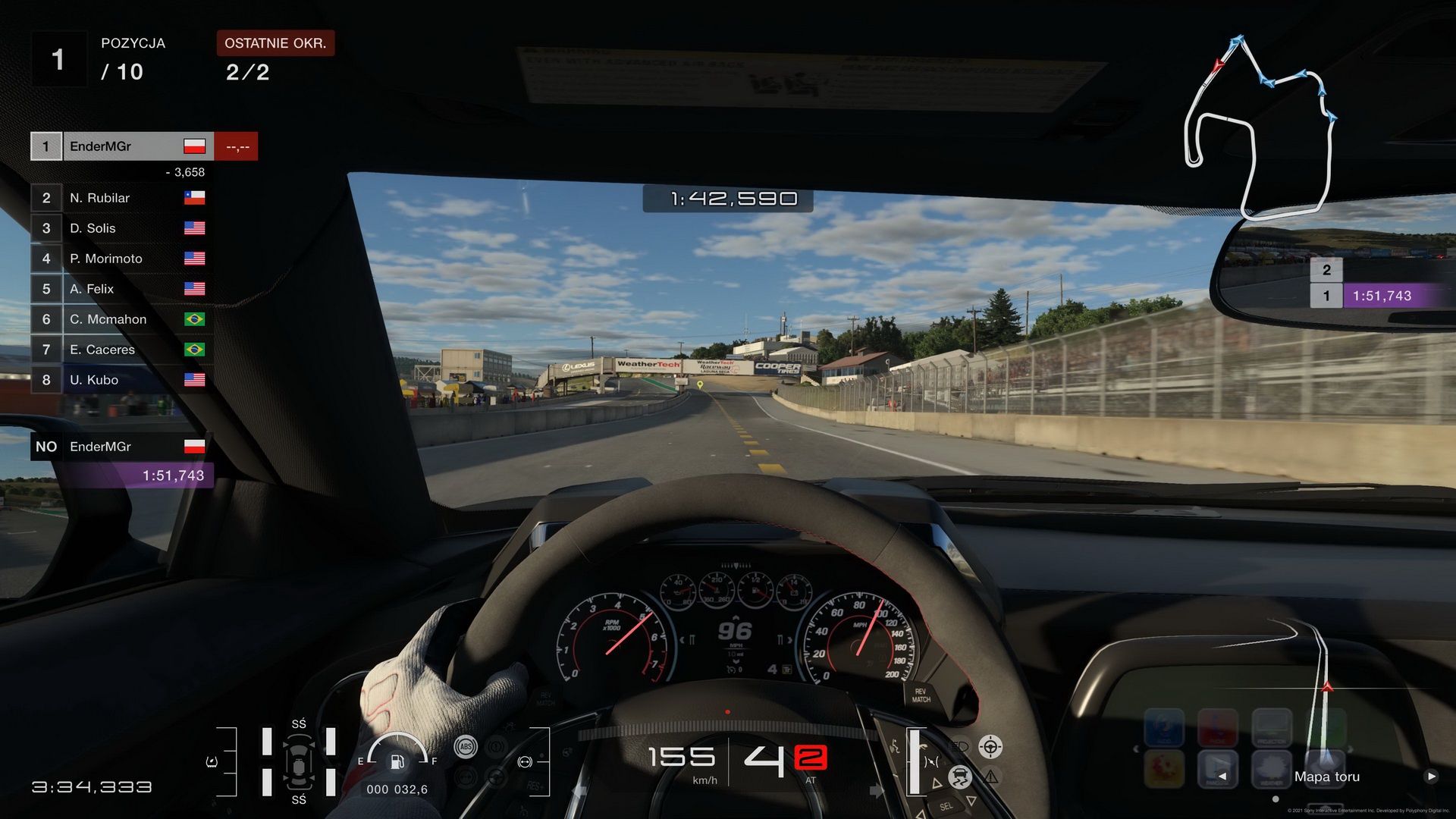 Gran Turismo 7 - kamera z wnętrza sacmochodu