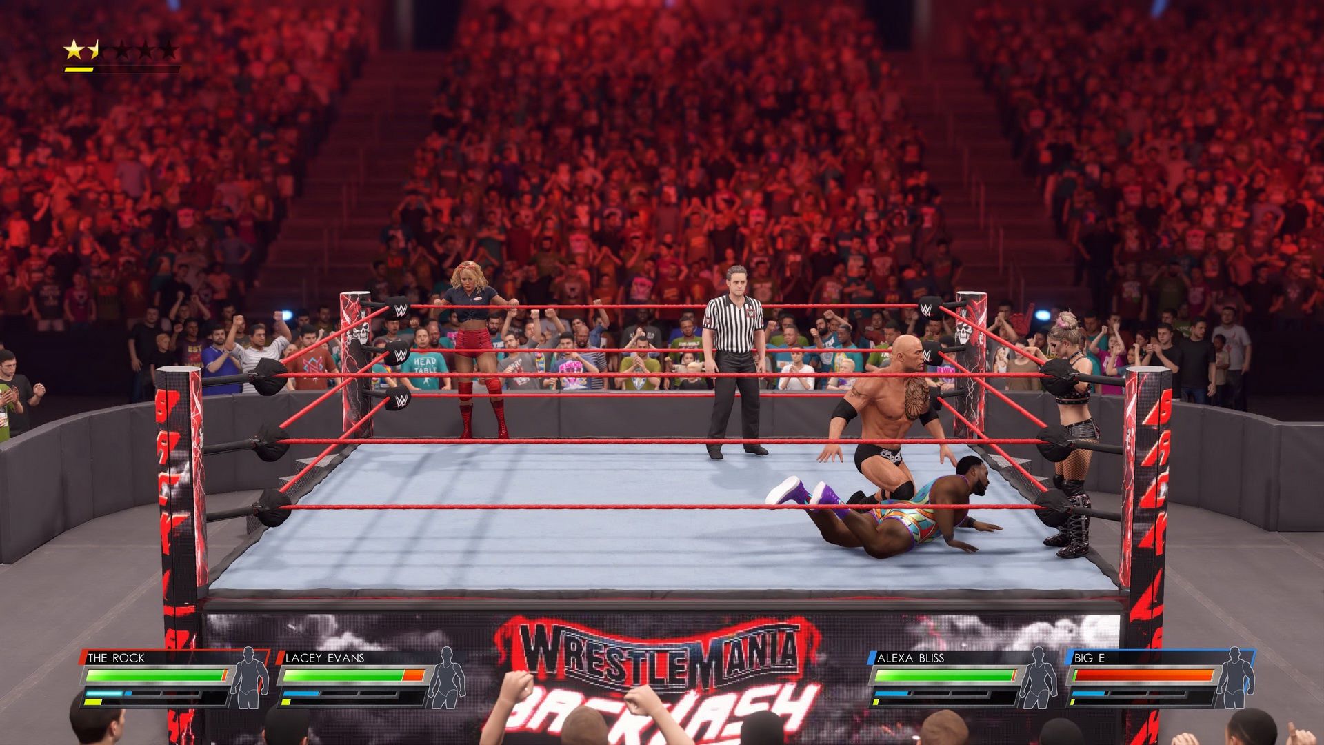 WWE 2K22 - starcie z Rock