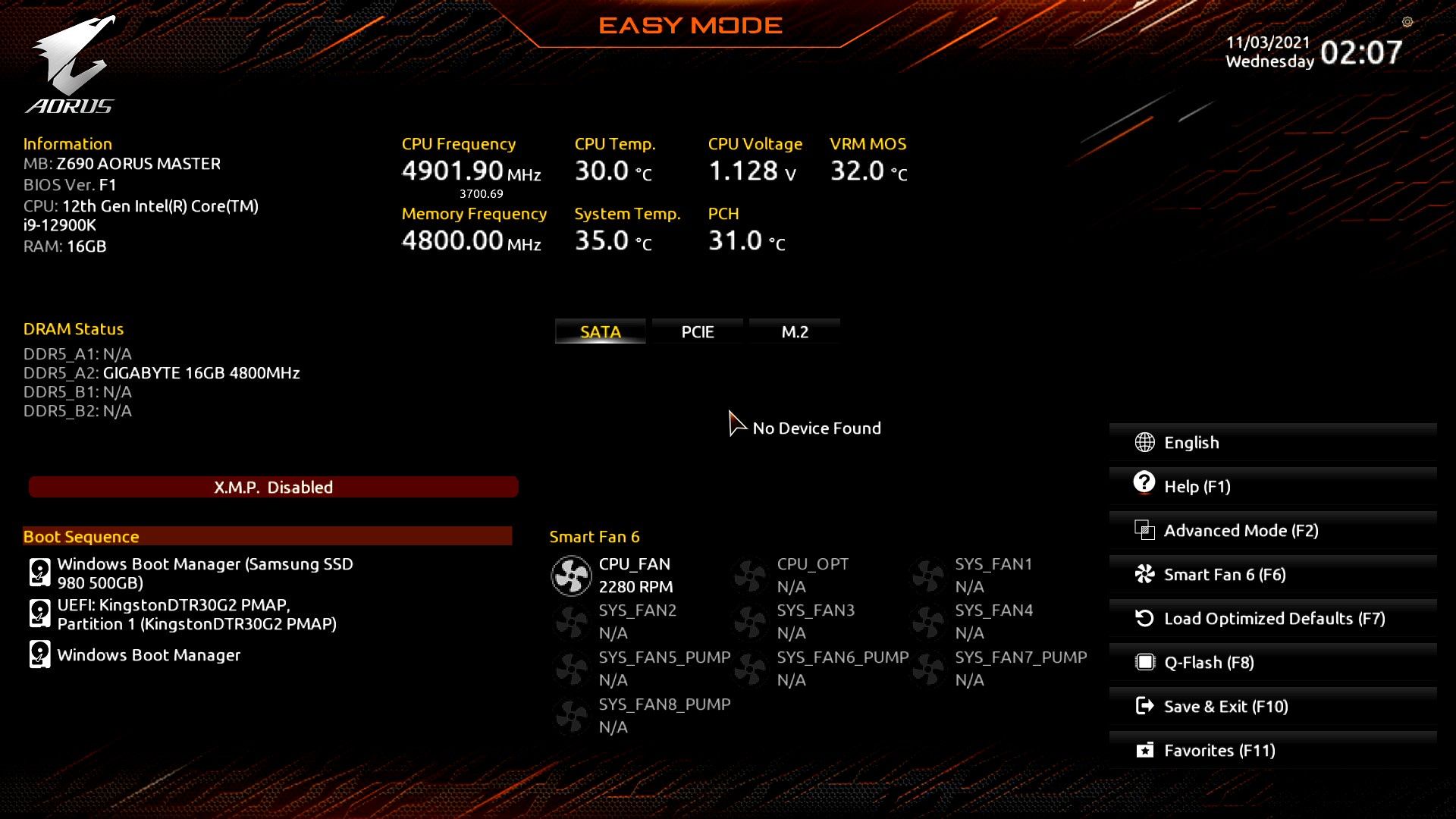 Gigabyte Z690 AORUS Master - UEFI BIOS