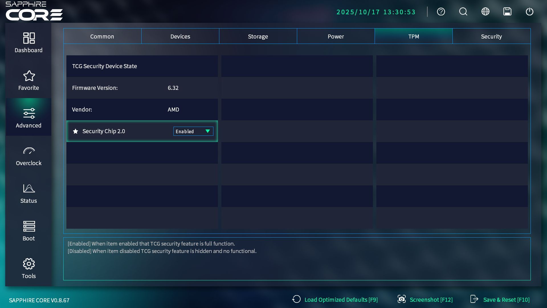 Sapphire Core UEFI