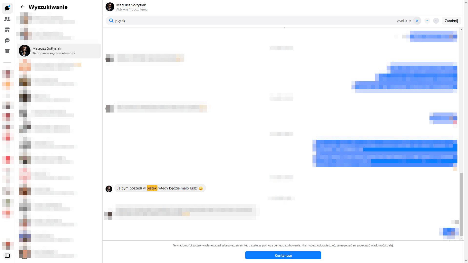 Messenger - komunikator pozwala na wyszukiwanie wiadomości