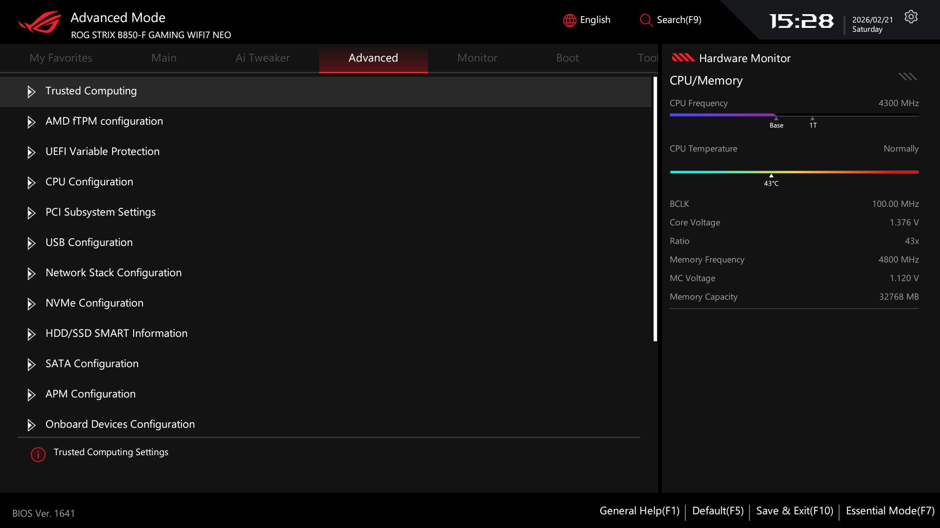 ASUS ROG UEFI BIOS - Essential Mode