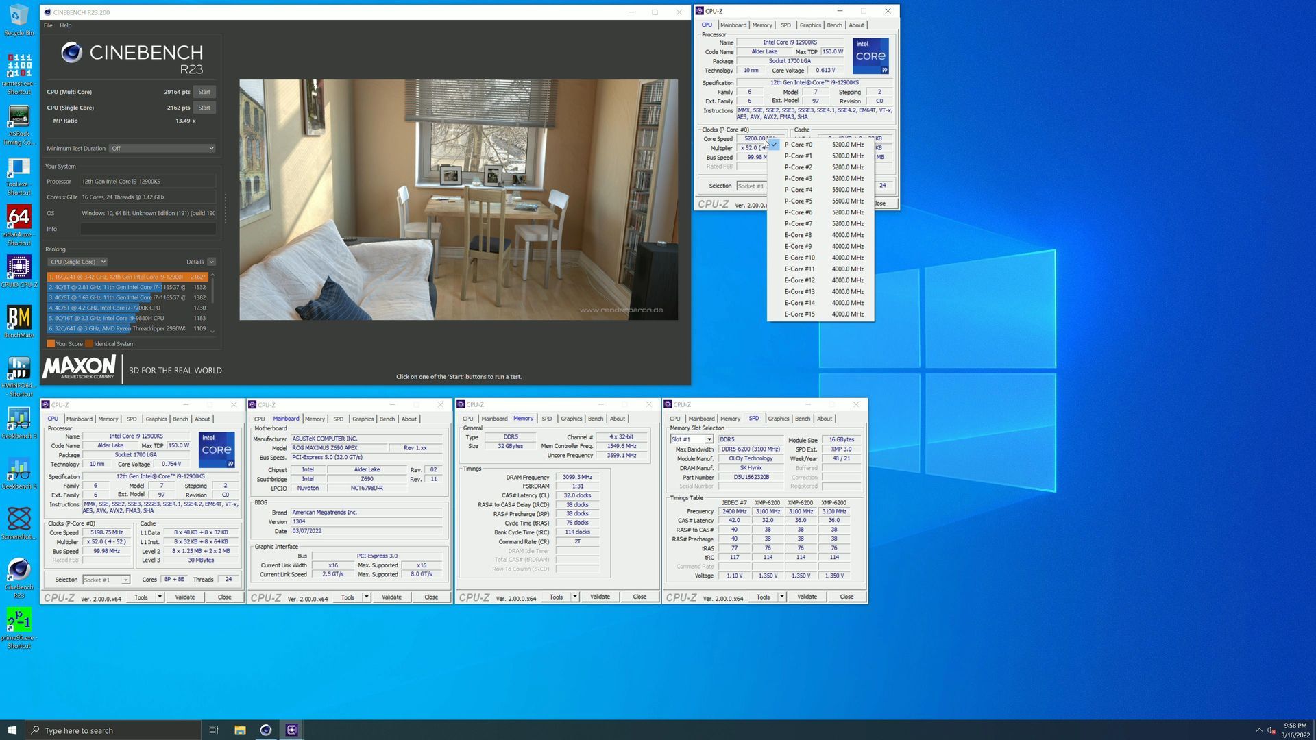 Intel Core i9-12900KS - wydajność w Cinebench R23