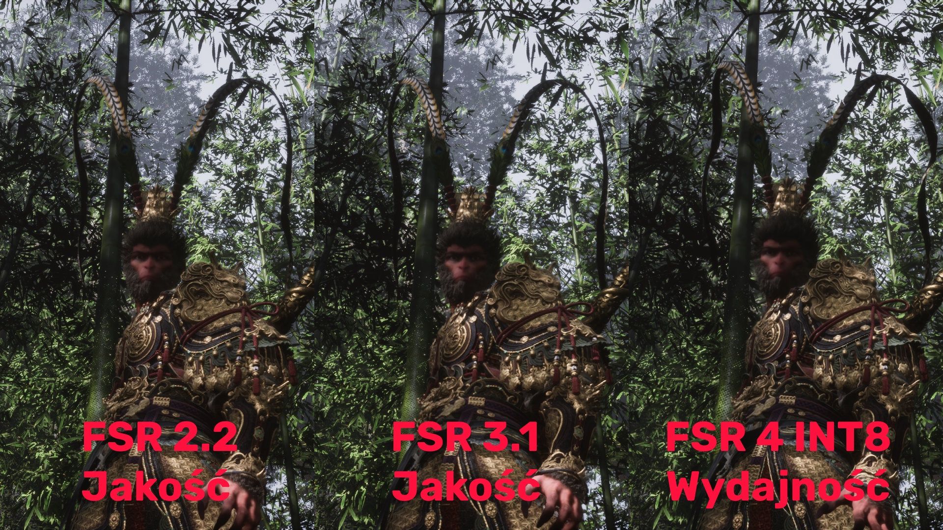 FSR4 INT8 Perf vs FSR2/3 Quality Wukong