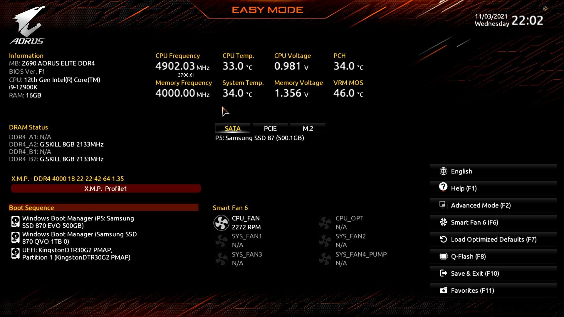 Gigabyte Z690 AORUS Elite DDR4 - UEFI BIOS
