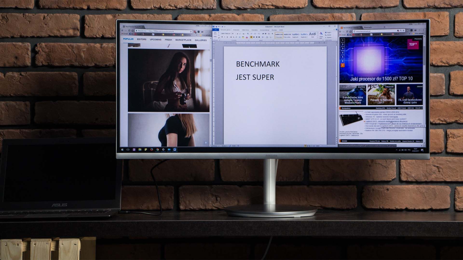 Samsung Curved C34F791 podzielony ekran