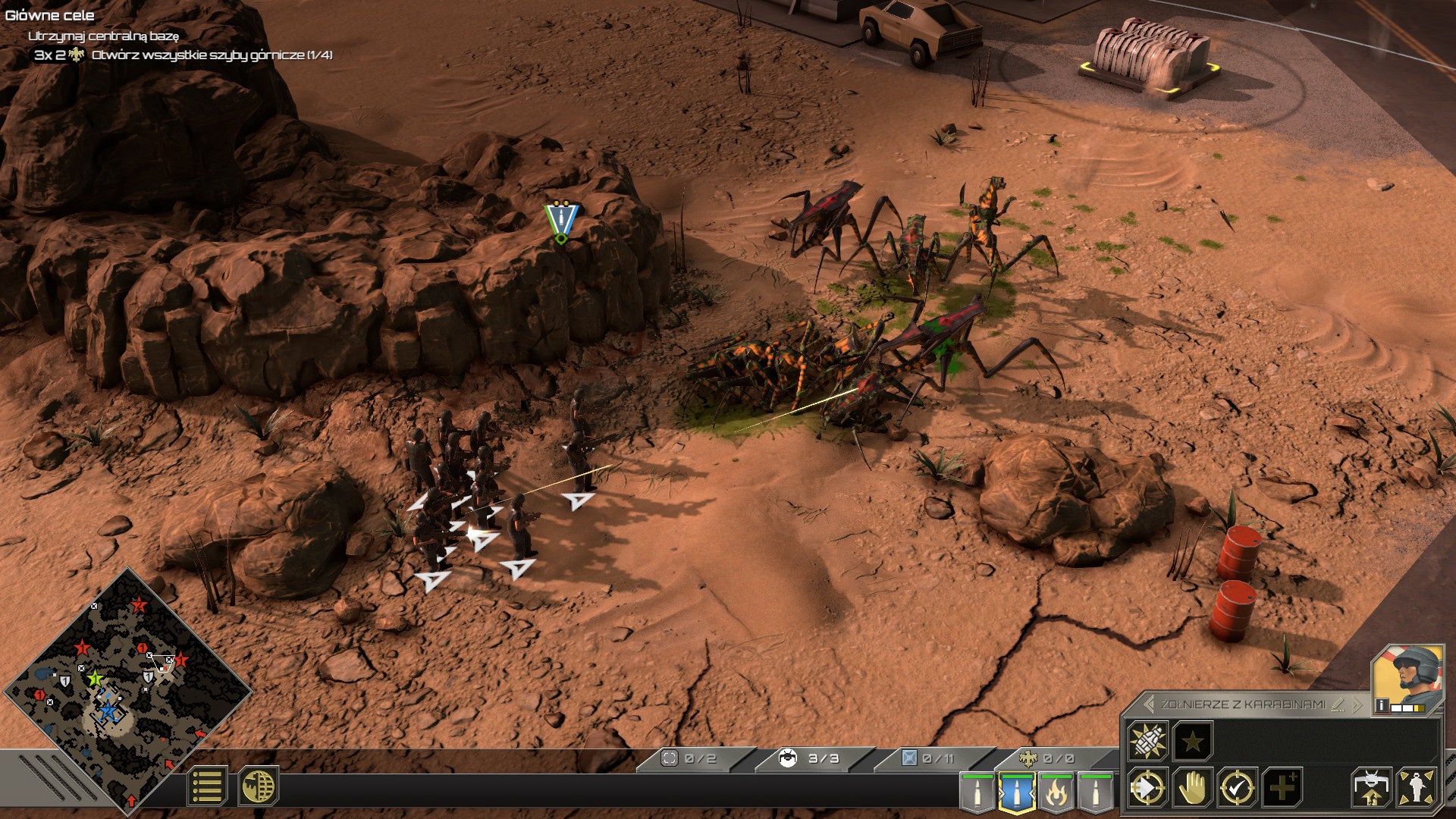 Starship Troopers: Terran Command - zbliżenie na starcie z Arachnidami