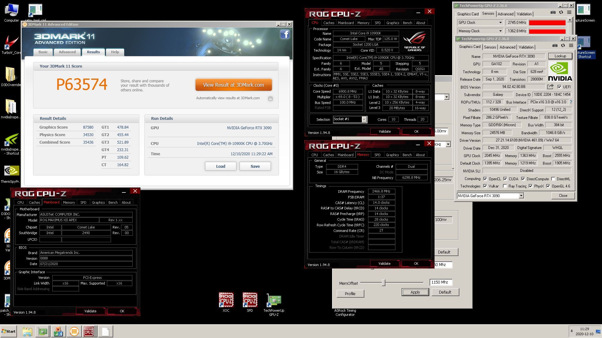 Galax GeForce RTX 3090 HOF - rekord wydajności 3DMark 11