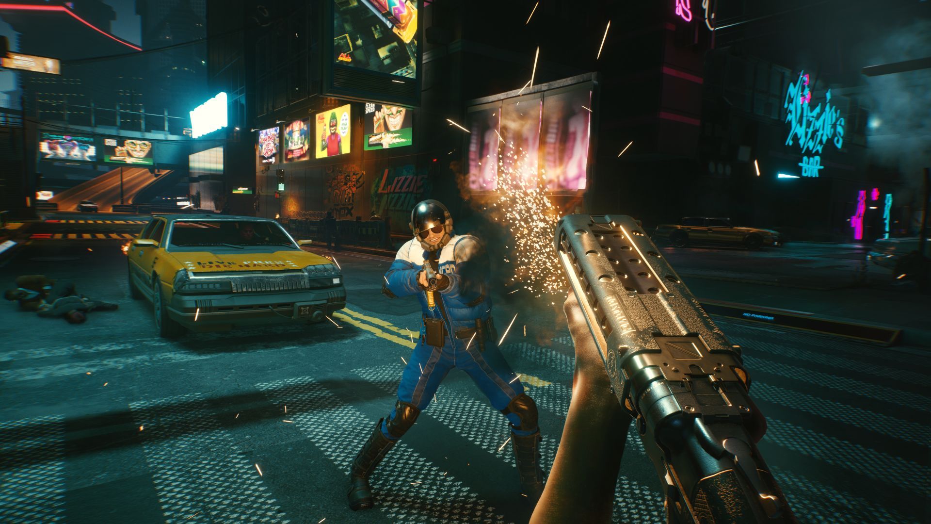 Cyberpunk 2077 - walka uliczna