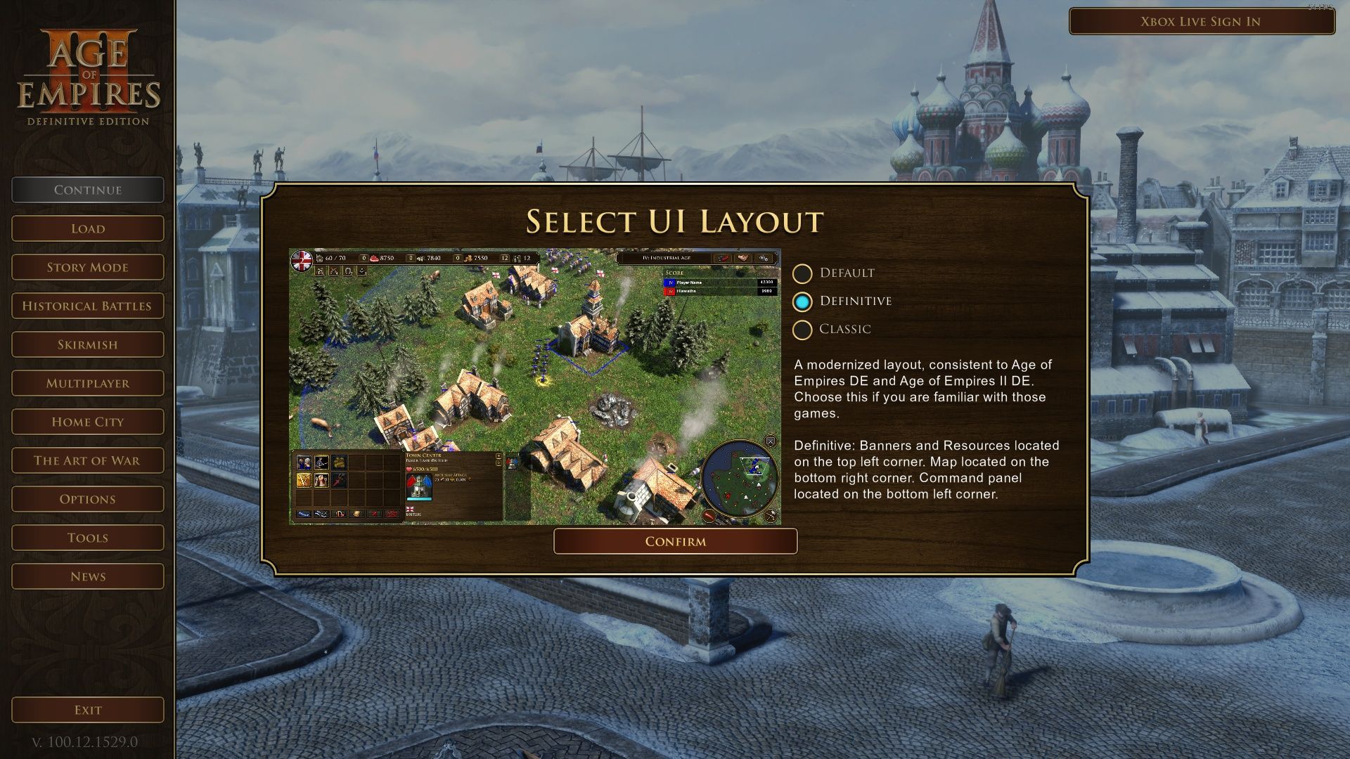 Age of Empires III: Definitive Edition - wybór interfejsu