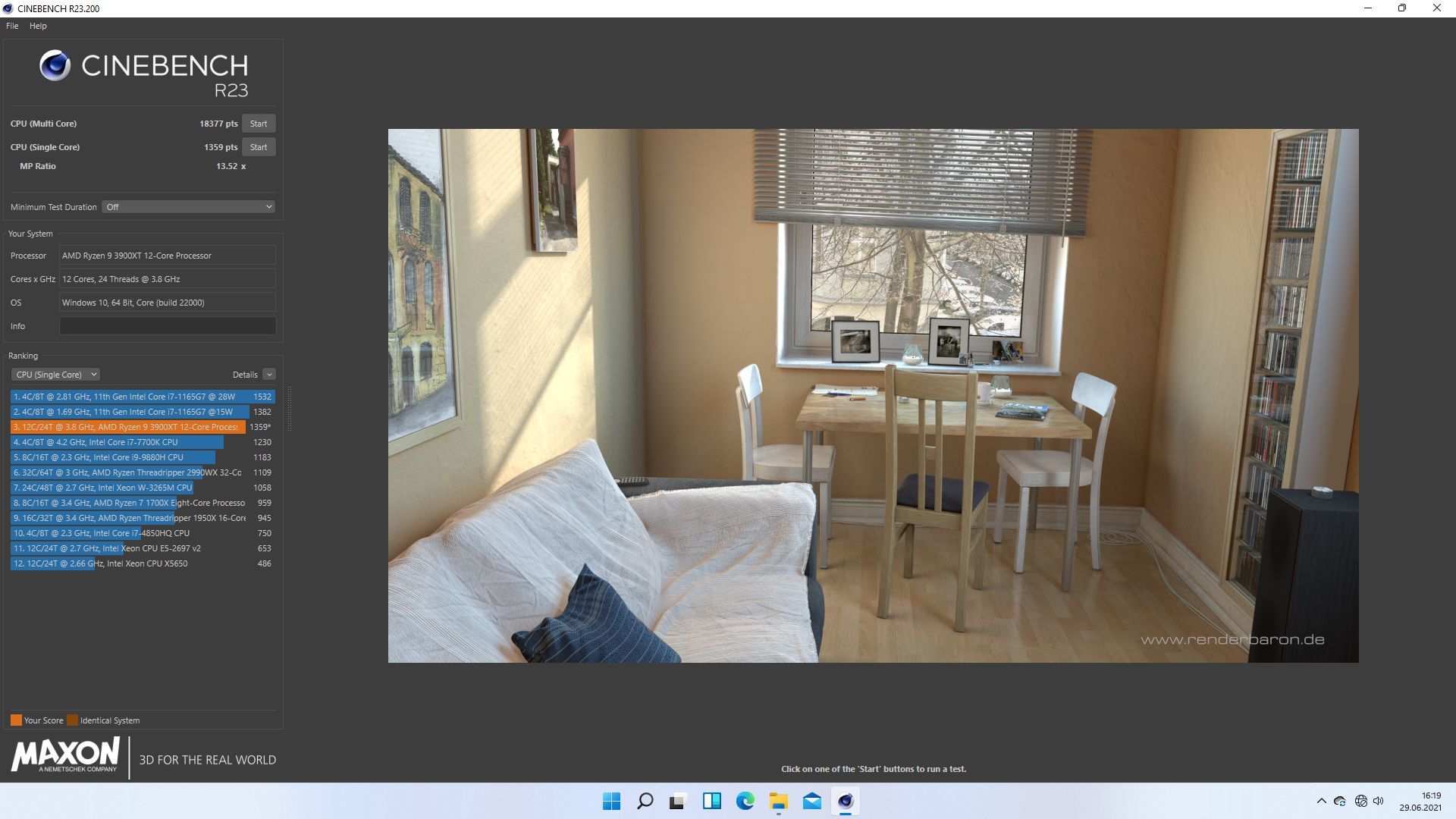 Windows 11 - Cinebench R23