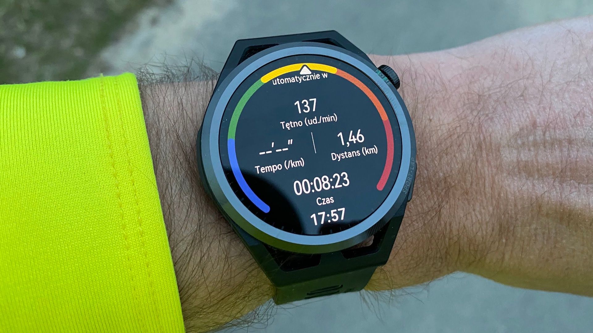 Huawei Watch GT Runner ekran w trakcie treningu