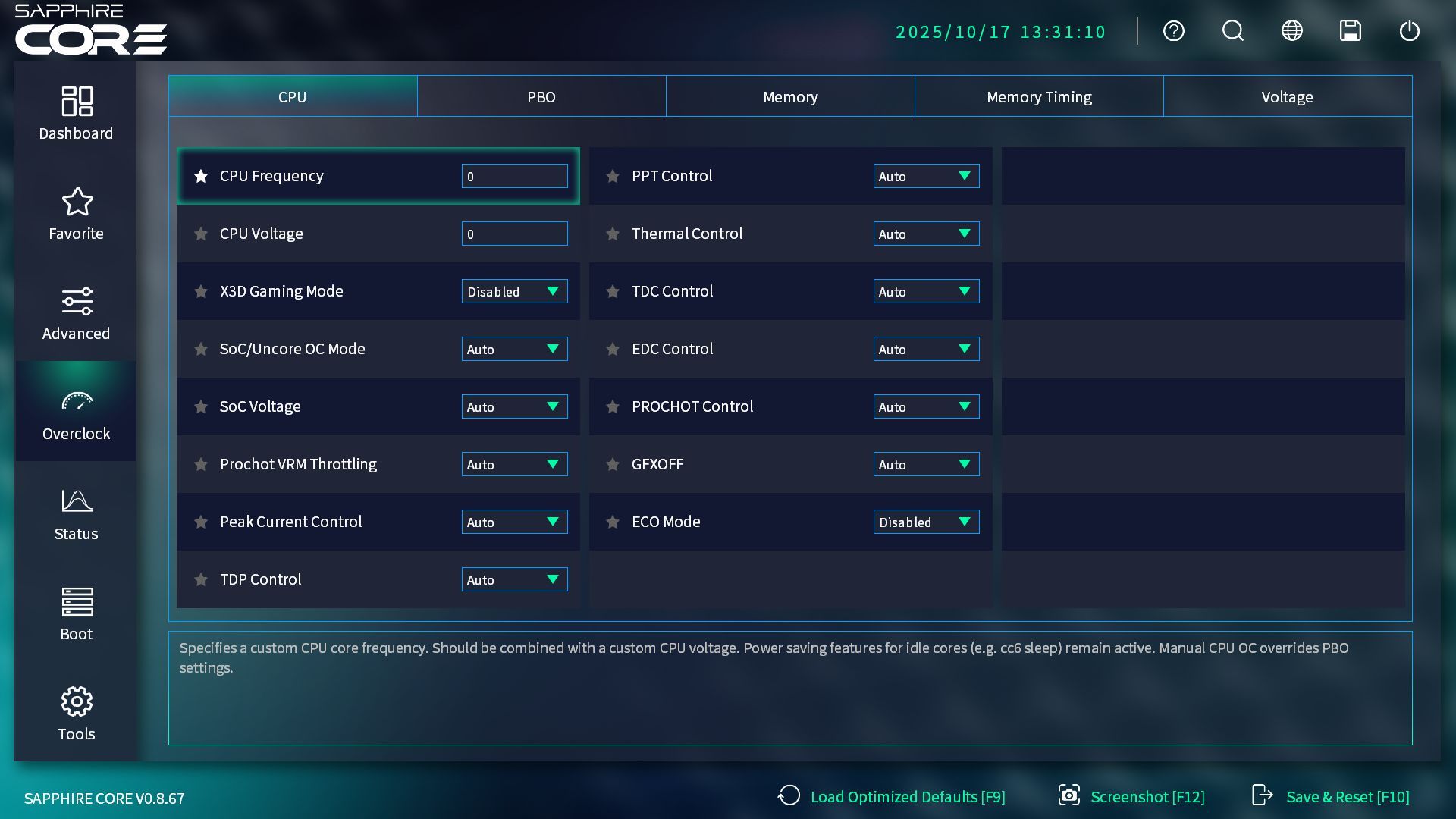 Sapphire Core UEFI