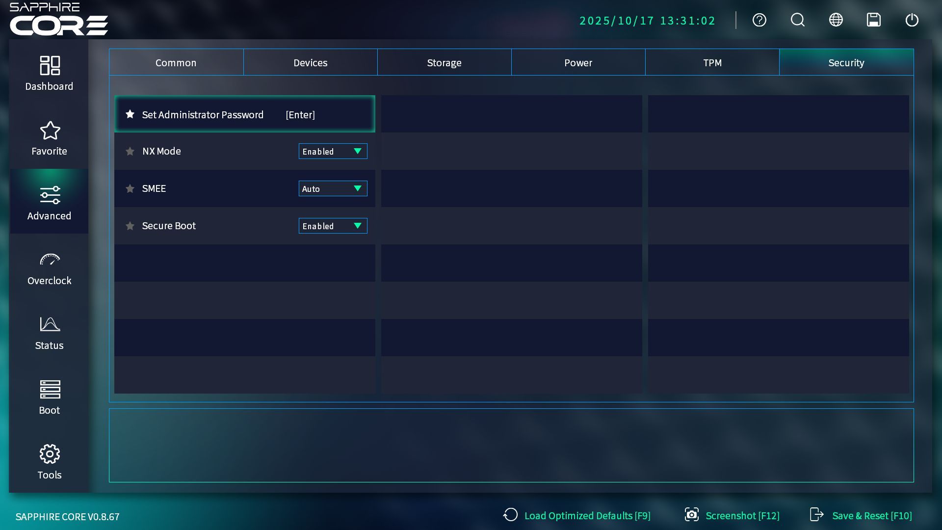 Sapphire Core UEFI