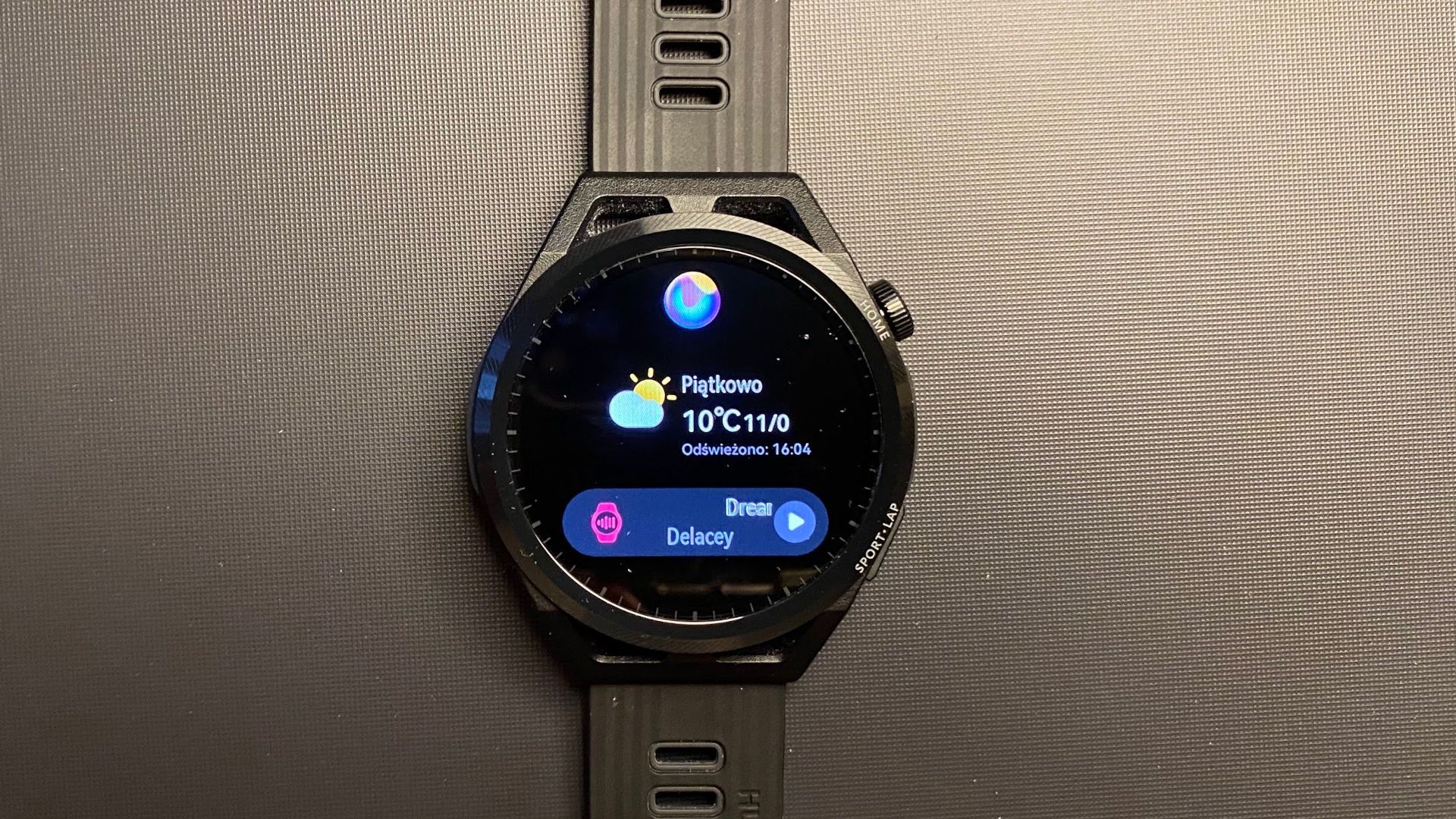 Huawei Watch GT Runner widżet pogodowy