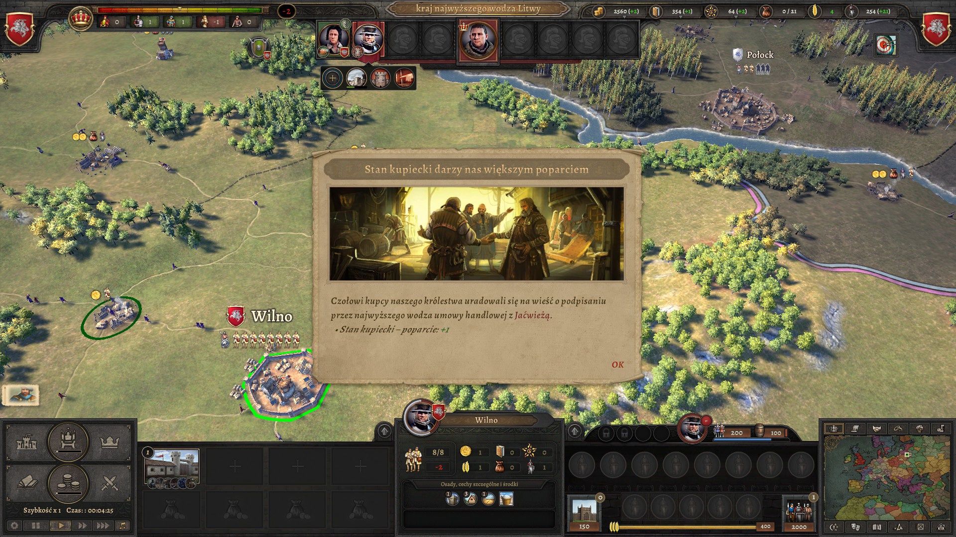 Knights of Honor II - poparcie u stanu kupieckiego rośnie