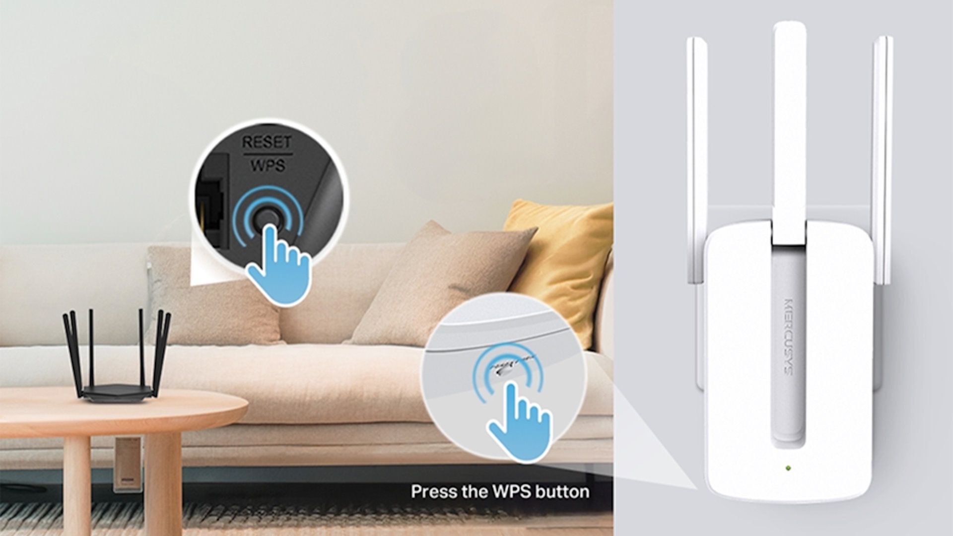 TOP 5 wzmacniaczy Wi-Fi -  MW300RE WPS
