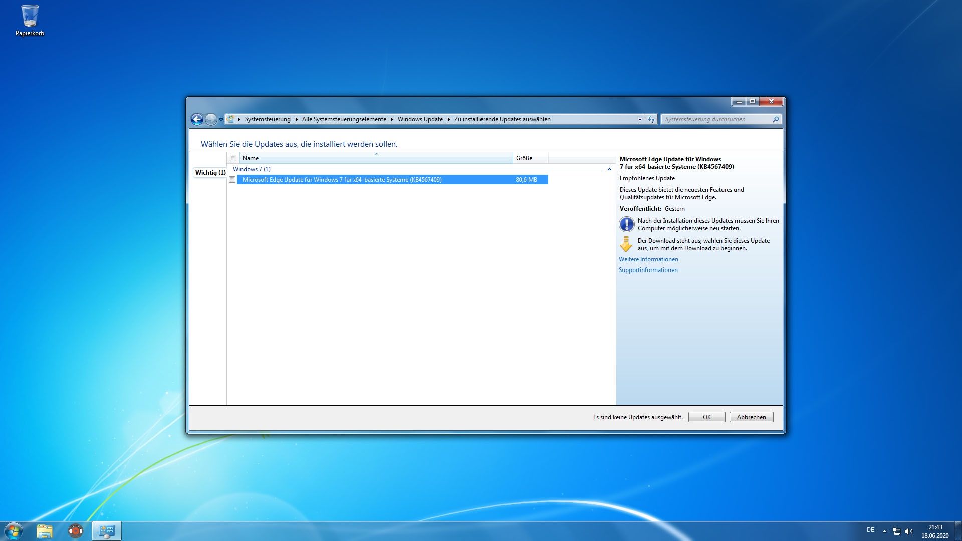Aktualizacja Edge na Windows 7