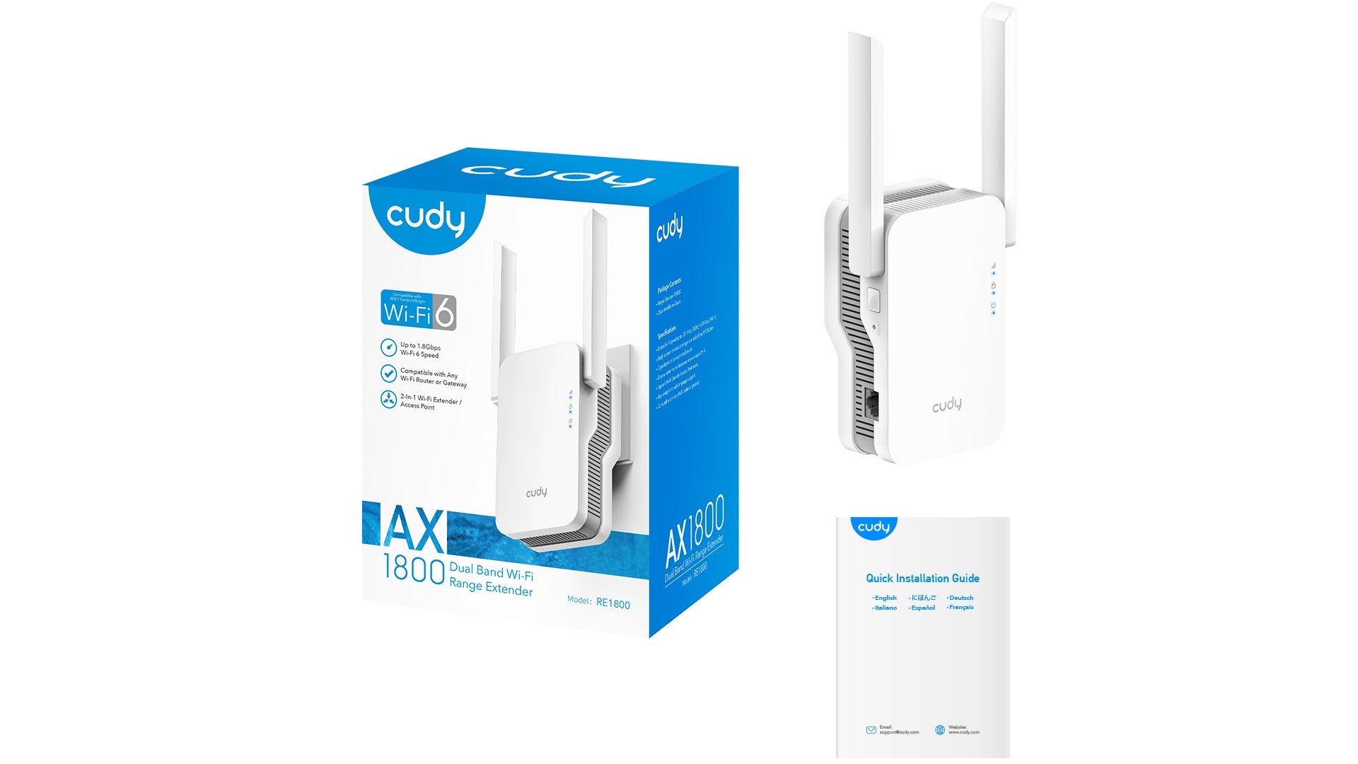 TOP 5 wzmacniaczy Wi-Fi - Cudy RE1800