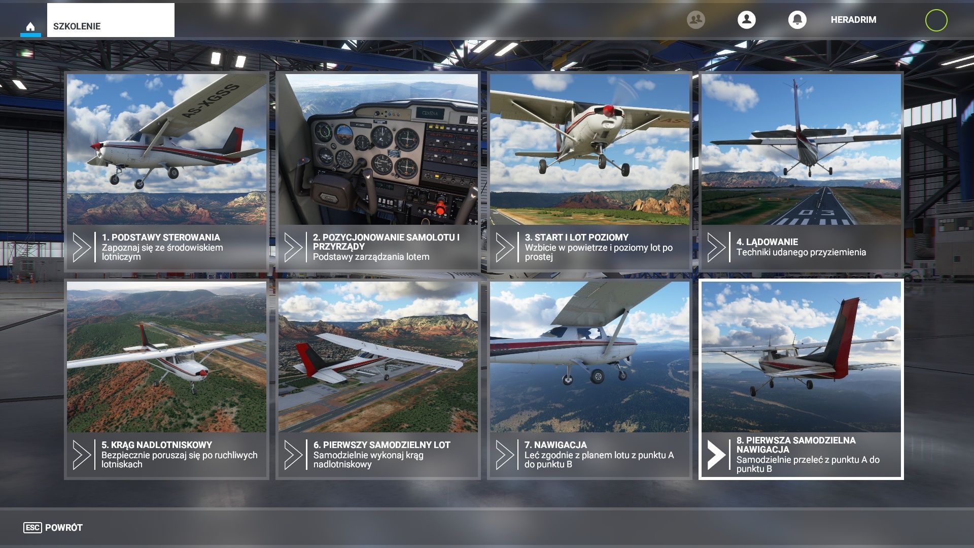Microsoft Flight Simulator - misje samouczka