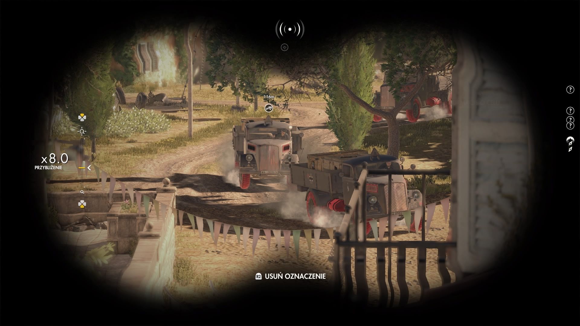 Sniper Elite 4 - znakowanie ciężarówek