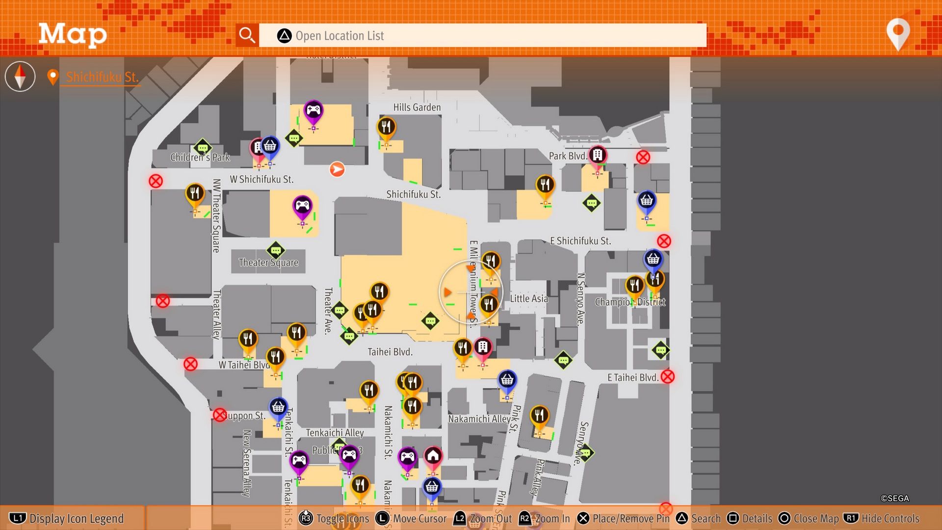 Lost Judgment - mapa