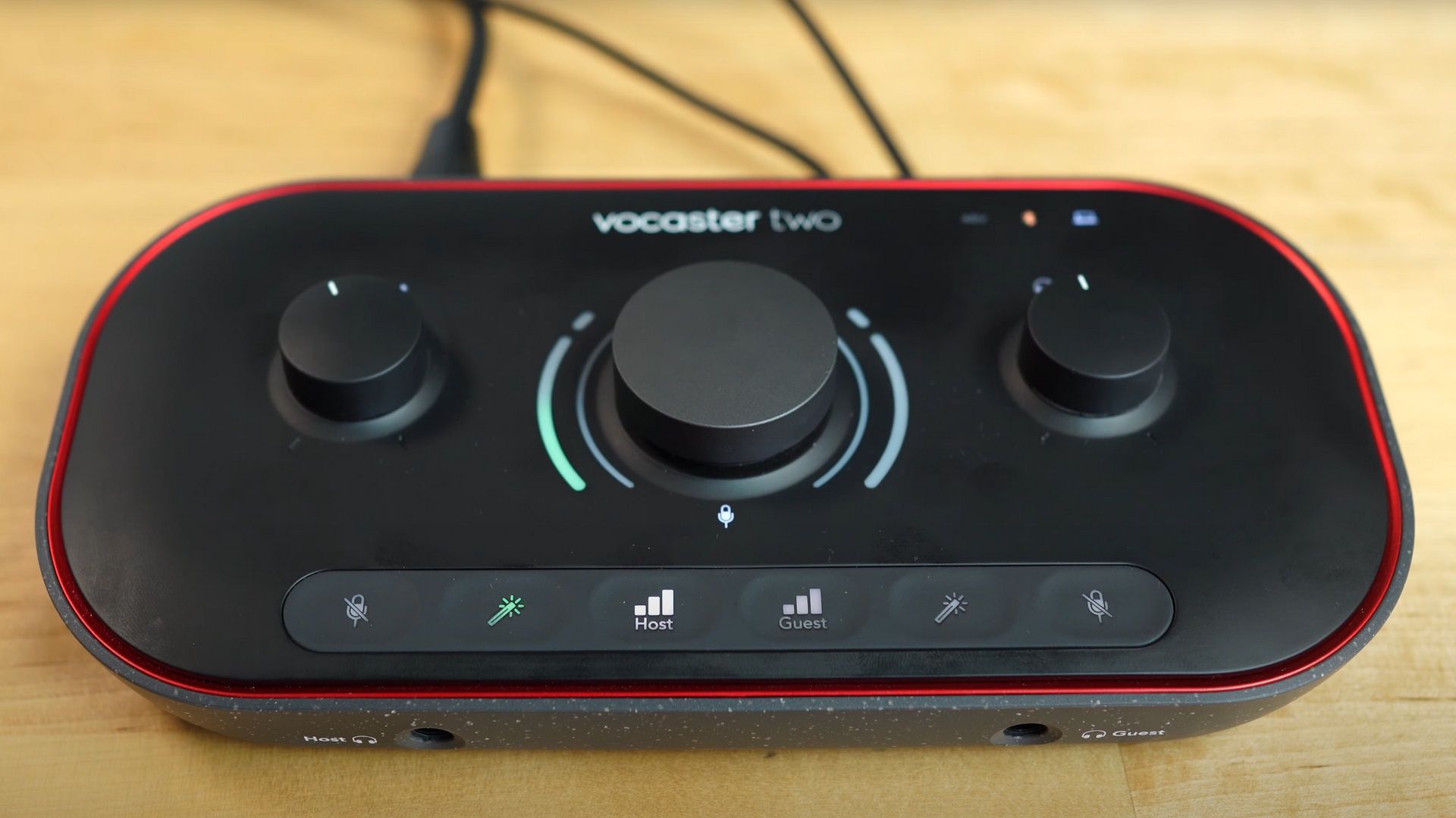 Vocaster Two - w trakcie nagrywania podcastu