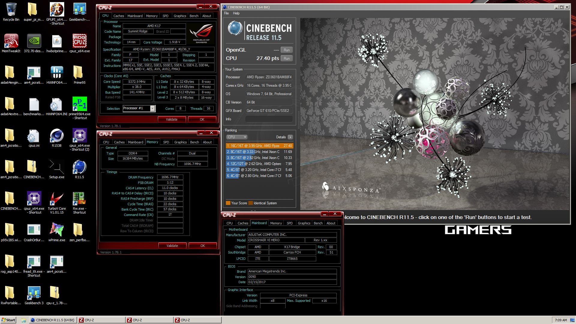 AMD Ryzen 7 1800X - rekord Cinebench 11.5