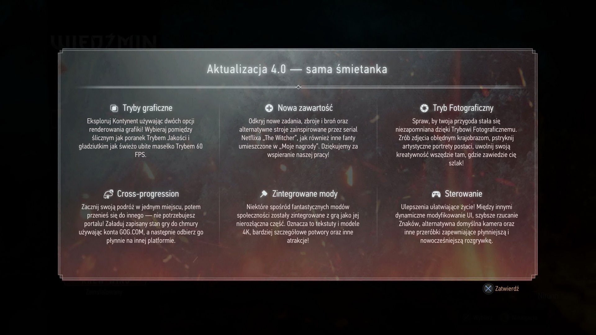Nowy Wiedźmin 3: Dziki Gon - informacja o aktualizacji 4.0