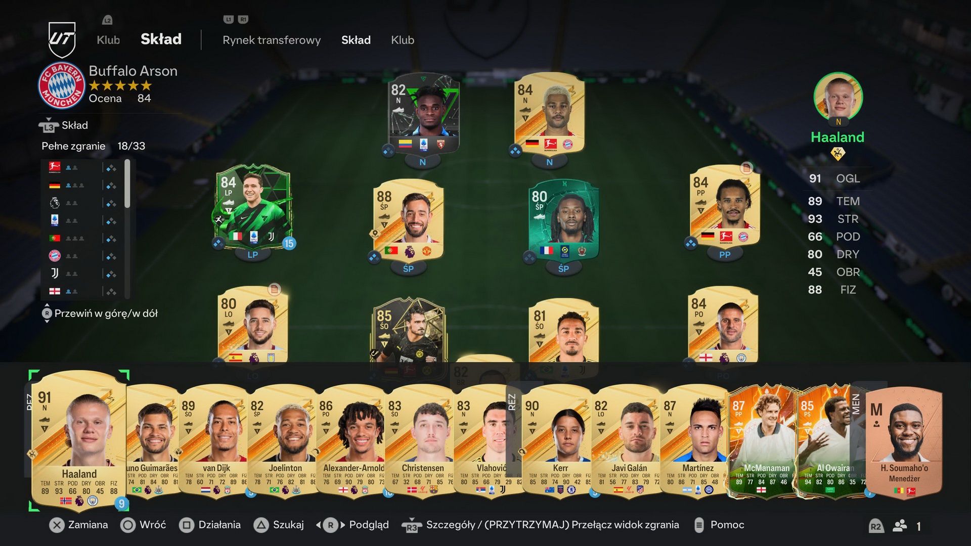 EA Sports FC 24 - sklad drużyny