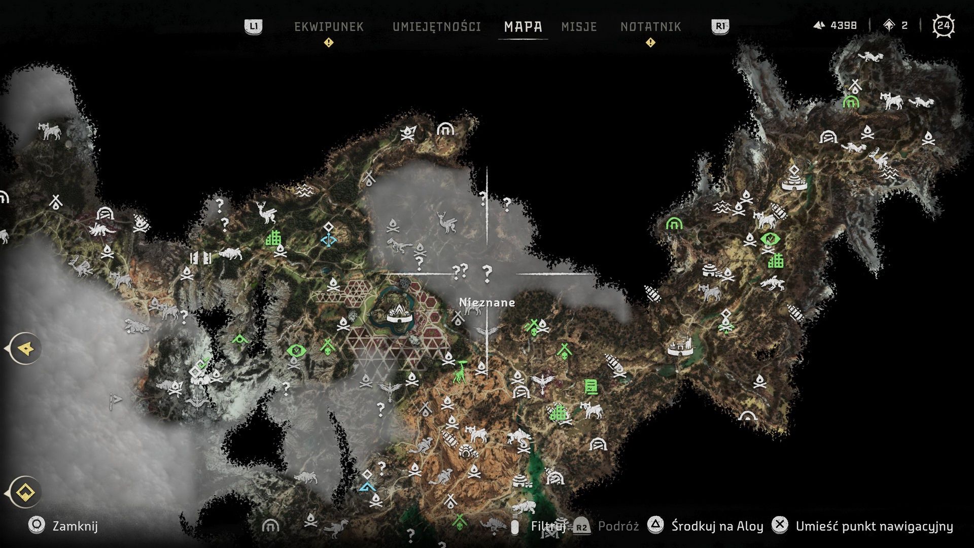 Horizon Forbidden West - mapa świata