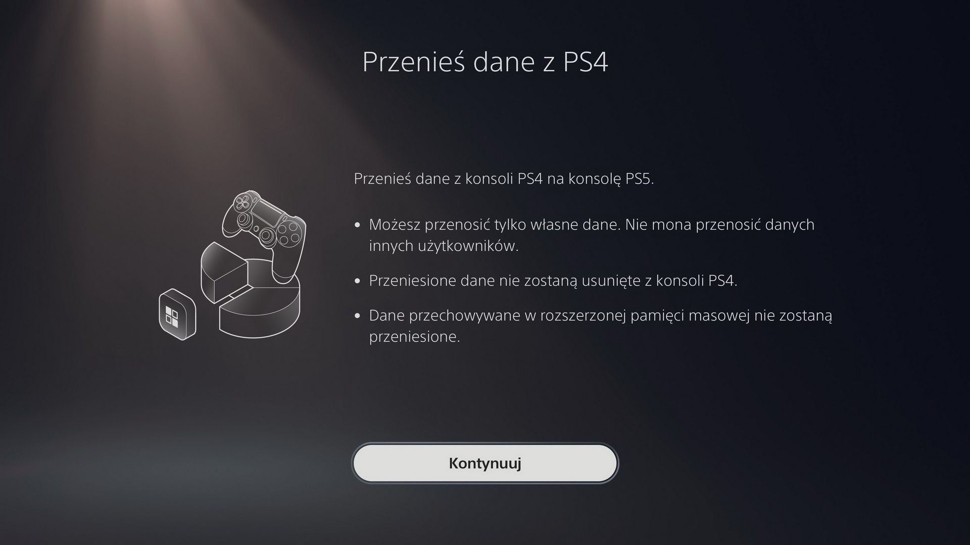 PS5 - przenieś dane z PS4